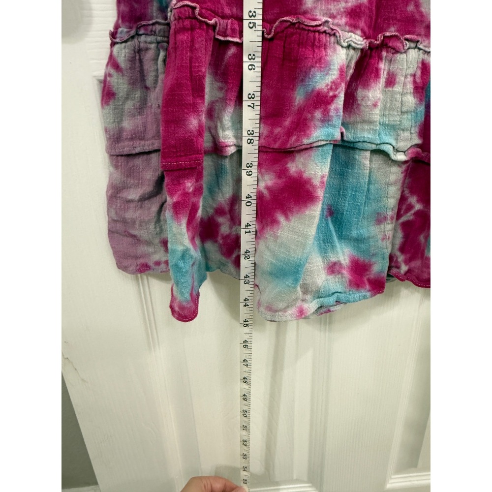 Steele Hum+Bee Sayulita Sunset Strapless Midi Dress Pink Blue Tie Dye Boho - Picture 7 of 9